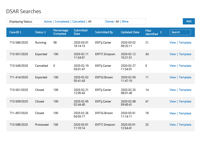 Netwrix Data Classification - DSAR Searches