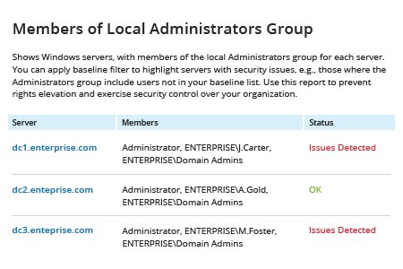 get local administrators with Netwrix Auditor: Members of Local Administrators Group Report