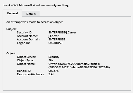 Sample Report - How to Detect Who Deleted a Group Policy Object