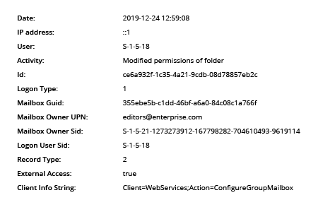 Mailbox Audit Logging in Office 365 - Native Auditing Details