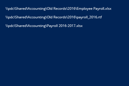 Powershell find file report