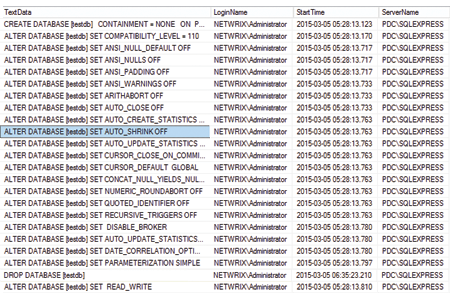 how to find database changes in sql server: T-SQL report